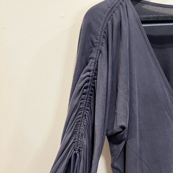 Free People Salt N Peppa Modal Blend Surplice Black Blouse Size Small - Picture 7 of 13